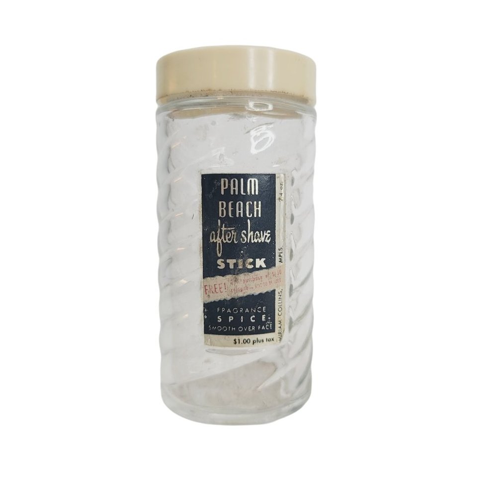 VINTAGE 1940's Palm Beach After Shave Stick Collectable Glass Vanity Bottle